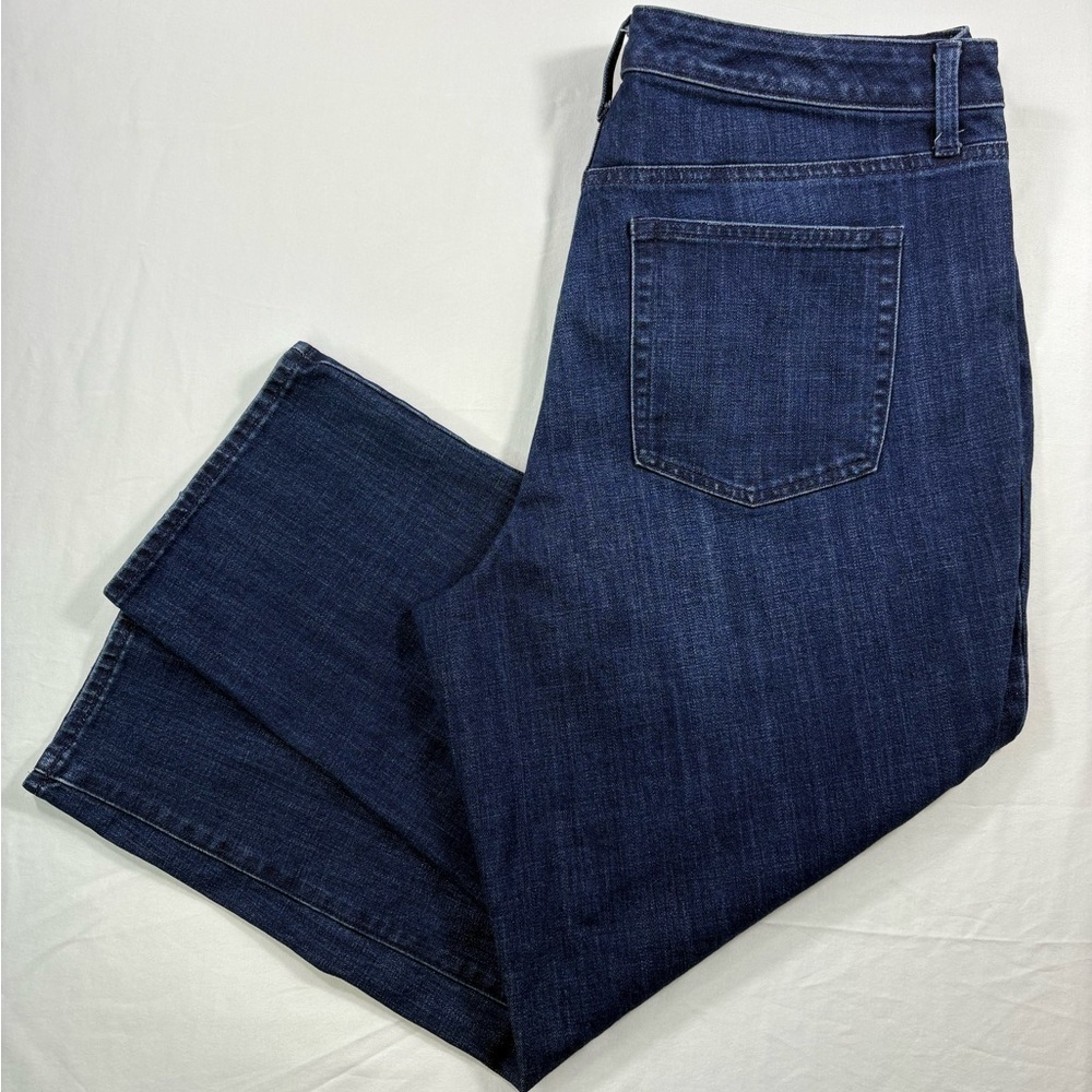 Talbots Dark Wash Flawless High Waisted Modern Ankle Straight Leg Jeans Size 18W - Picture 7 of 7